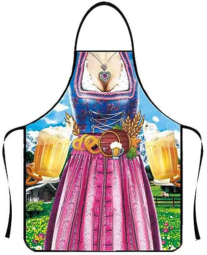 JICIKI Förkläde för oktoberfest, utomhusgrillning, matlagning, trädgårdsarbete, keramisk konst med mera, 1 x förkläde – dam, 1 Stück für Damen