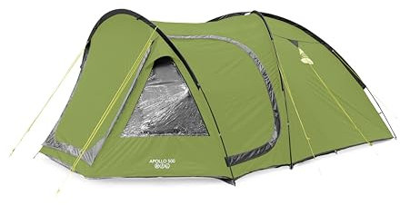 Vango Apollo 500 Family Tent for 5 People [Amazon Exclusive] with Large Porch Living Area, Waterproof - Ideal Weekend Camping Tent, Epsom Green