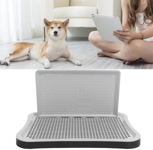 Hundetöpfchen-Toilette mit Abnehmbarer Spritzwand, für den Innenbereich, Netz-Trainingstoilette für Hunde, Tragbare Trainings-PIPI-Pads-Halterung, Hundetoilette mit PIPI-Wand für