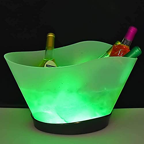 YIHANSS LED Ice Bucket 12 Liter Large Capacity Illuminated Ice Bucket with 7 Colors Changing Rechargeable Champagne Wine Drinks Beer Ice Bucket Party Bar Home