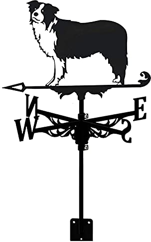 LaYiQimn Wetterfahne Tierische Metall-Wetterfahne, Vintage-Schwarz, Wetterfahne, langlebiger Windrichtungsanzeiger für den Außenbereich, Garten, Dach, Koppel, Dekoration, Windfahne (Schäferhund)