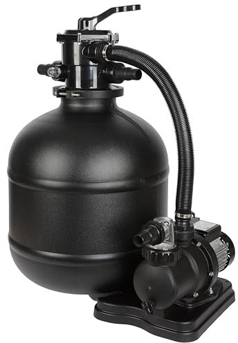COIL Pompe à filtre à sable, avec pompe de piscine, pompe à auto-amorçage, valve à 7 voies avec manomètre, raccord Ø 32/38 mm, pression de service maximale 1,5 bar