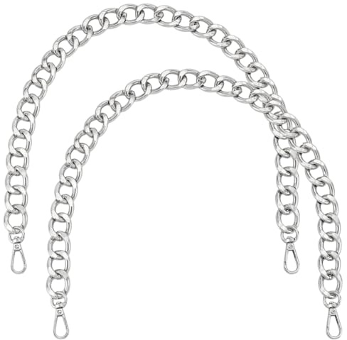 PH PandaHall 2 Chaînes de Sac à Main en Métal Épais Argentées 60cm, Sangle de Replacement et Décoration pour Sacs à Main, Bandoulière, Sacs Fourre Tout, Poignées