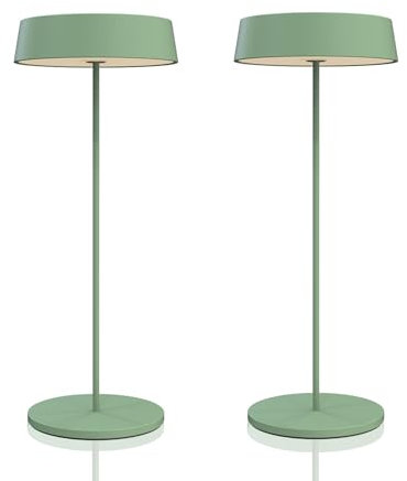 Palmina 901, Led Lampe De Bureau Sans Fil 4400mah, Lampe Rechargeable Usb 4400 Mah, Pour Usage Intérieur/Extérieur Adaptée Pour Dîner, Lecture, Chambre, Jardin Et Bien Plus Encore/Vert