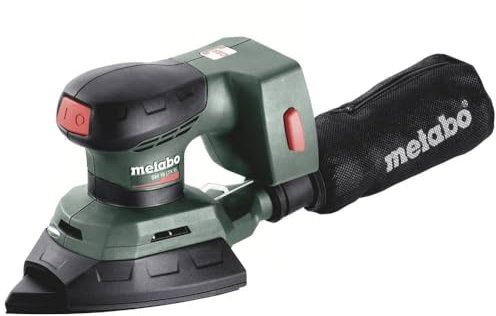 metabo Multilijadora inalámbrica SM 18 LTX BL – 18 V, 20.000 /min Número de oscilaciones – Motor sin escobillas, placa de lijado triangular/rectangular, bolsa para el polvo, agarre suave, baja