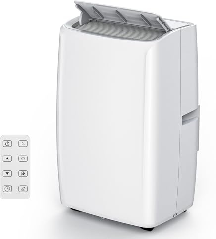 Portable Air Conditioners, 12000 BTU Portable AC, Cools up to 550 Sq. Ft 3-in-1 Mobile AC for Room with Dehumidifier Fan Sleep Mode, 24H Timer, Remote Control, and Window Installation Kit Included