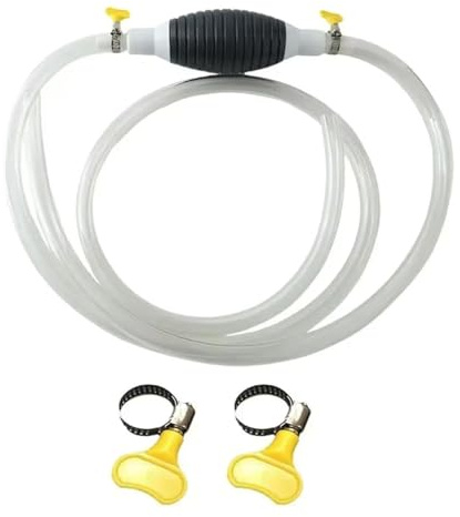 RZXBB Manuelle Siphonpumpe mit PVC-Schlauch und Schlauchklemme – Handpumpe für Benzin, Diesel, Wasser, Öl – Benzinpumpe für Kanister, Fasspumpe, Ölabsaugpumpe, Kraftstoffpumpe, Absaugpumpe (1M)