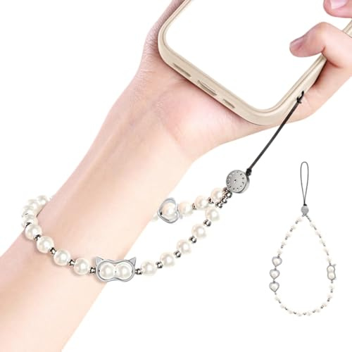 Sangle de téléphone multifonction réglable avec cordon solide et perles pour utilisation sur smartphone, cordon de téléphone avec perles