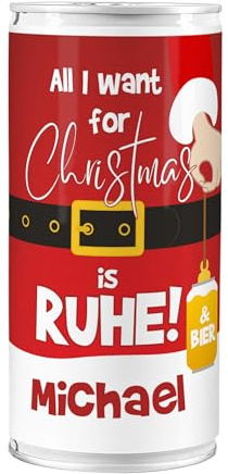 Lustapotheke® XXL Bier zu Weihnachten personalisiert mit Name – 1 L Weihnachtsbier mit lustigem Spruch – Bierdose als Geschenkidee für Männer