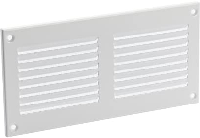200x100mm Grille de Ventilation avec Moustiquaire - Grilles d'aération en Métal - Acier, Blanc