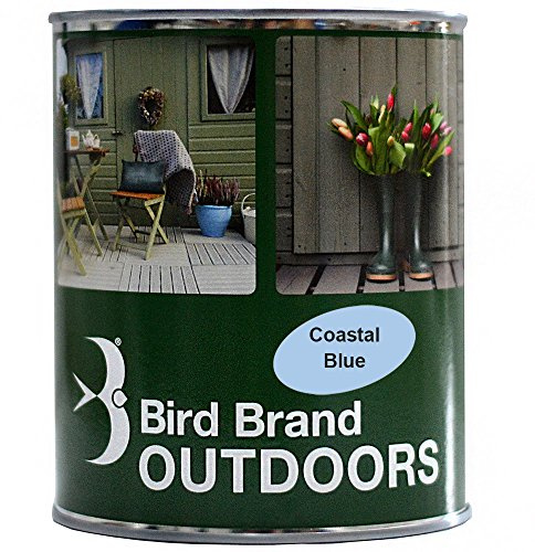 Bird Brand Outdoor Garden Paint Satin Finish (1 Litre, Coastal Blue)