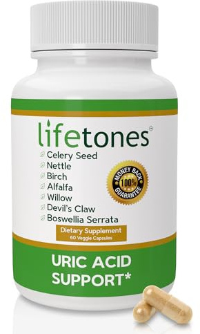 Uric Acid Cleanse & Support Supplement – Daily Uric Acid Flush with Celery Seed, Nettle, Birch, Alfalfa, Devil’s Claw, Boswellia & White Willow – Joint Support & Kidney Cleanser – 60 Vegan Capsules
