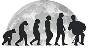 Akkordeon Notizbuch: Akkordeon Evolution Mond Akkordeonist Geschenk / 6x9 Zoll / 120 karierte Seiten Seiten