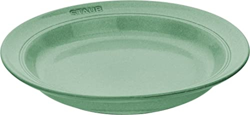 STAUB Dining Line Assiette creuse en céramique anti-rayures Vert sauge 24 cm