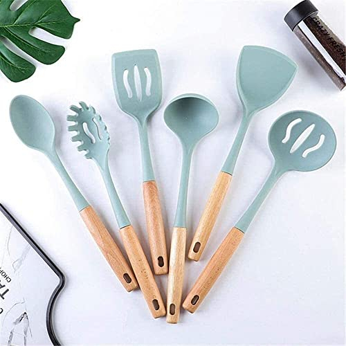 set utensilios de cocina Antiadherente Juego De Utensilios De Cocina, Utensilios De Cocina De Silicona, Juego De 6 Piezas, Sartén Antiadherente, Cubiertos, Resistente Al Calor, Cuchara De Cocina, Pala