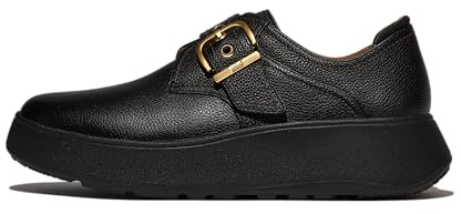 Fitflop dam F-Mode Stitch tumlat läder munk rem skor loafer, svart, 6 UK, Svart, 39 EU