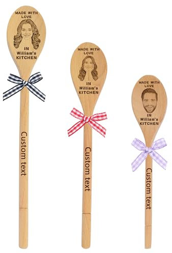 Personalisierter Holzlöffel mit Fotogesicht, die perfekte Mischung, für Paare, hässlicher lustiger Löffel, individueller Namen, Andenken, Geschenk für Weihnachten, Urlaub, Hochzeit, Jahrestag,