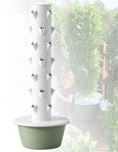 SHEUAO Tour Hydroponique,Système De Culture De Tour Hydroponique,Système De Culture Hydroponique D'intérieur,Tour Aéroponique pour Herbes, Fruits Et Légumes D'intérieur,Green-53X165CM