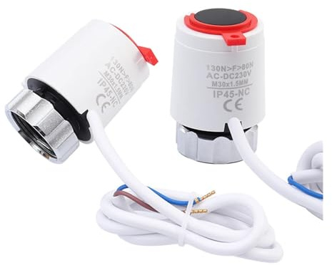 HWWW Attuatore termico elettrico normalmente chiuso NC M30*1,5mm AC 230V IP45 for radiatore termostatico for riscaldamento a pavimento -Valvola