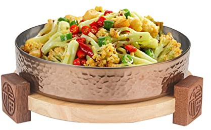 JVNALwnkv Ceramic Cooking Pot ，Small Copper Saucepans Stainless Steel Round Serving Platter Tray - Pizza Pan Dinner Dishes Multipurpose