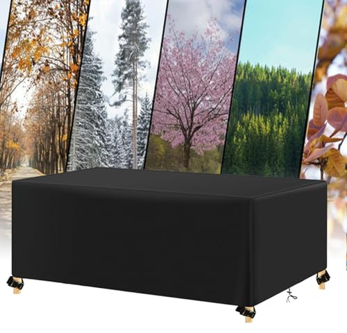 AJALGZ Fundas Exterior Muebles Jardin, 160x105x20cm/LxWxH Resistente a los Rayos UV y a los Desgarros Funda Protectora Muebles Jardin Fundas Mesa Jardin Exterior Impermeable