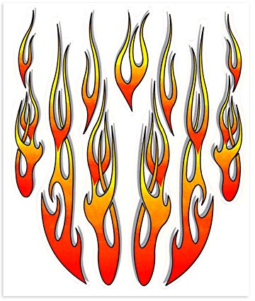 4R Quattroerre.it 32100 Autocollant Flammes, 20 x 24 cm