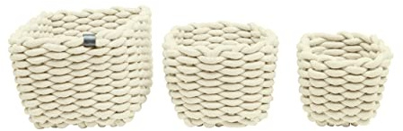 TOM TAILOR Aufbewahrungskorb-Set Beige, 3 TLG. Größen S, M und L Beige - Creme