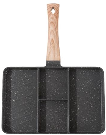 Poêle À Griller Antiadhésive Avec Compartiments | Poêle Multi-compartiments Avec Poignée Résistante À La Chaleur | Mini Crêpière, Poêle À Frire Portable Pour Le Petit-déjeuner, Plateaux De Préparation
