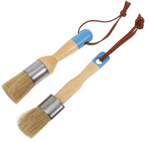 Operitacx 2pièces Pinceaux Ronds à Poils Fins pour Meubles Peinture Craie Et Aquarelle Manches Bois pour Artistes Étudiants Et Décoration Intérieure
