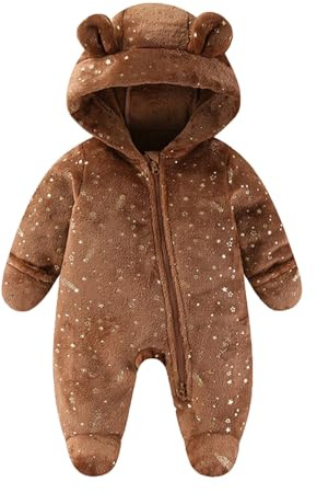 GXYANiaoy Piumino Neonato - Intero Con Cappuccio, Guanti E Piedini Integrati, Tessuto Pesante. Ideale Per Giornate Fredde, Design Ad Animali (Orso, Coniglio).