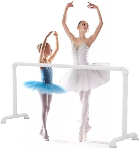 Ballettstange, einlagige Ballettstange mit Rutschfester und Stabiler Basis, Dehnstange, Fitness-Training, Tanzstange, 1,5 m, Weiß
