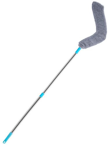 BESPORTBLE Plumero para Limpiar Habitaciones Mango Largo de 130 Cm, Herramienta Flexible para Limpieza Debajo Cama, Plumero Plano de Microfibra para Eliminar Polvo Hogar