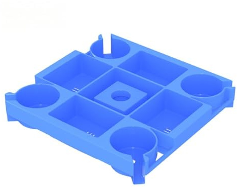 Vassoio da tavolo per ombrellone da spiaggia con 4 portabicchieri, 4 scomparti per snack, 4 fessure per telefono per pali di diametro 1,9-4,1 cm, in plastica resistente ai raggi UV, accessorio da