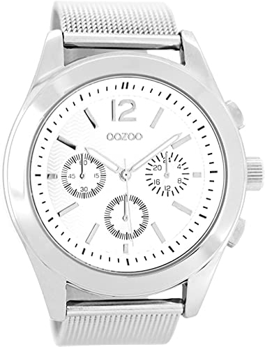 Oozoo C2355 Damen-Armbanduhr, Armband aus Metall, silberfarben, Armband