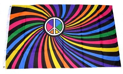 Fahne / Flagge Peace Zeichen Regenbogen NEU 90 x 150 cm