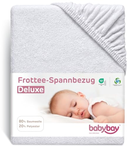 babybay Frottee Spannbetttuch passend für die Modell Original, weiß, 81 x 42 cm