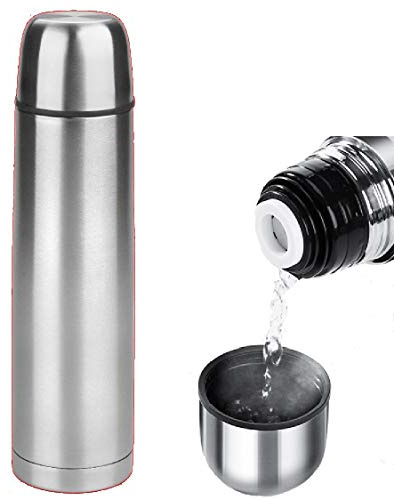 SMALL 500 ml 16.9 Ounce Coffee Thermos | Thermal Water Bottle for Tea Hot & Cold Drinks Stainless Steel Vacuum Sealed Insulated Thermos Water Flasks Bottles Work Travel Termo Para Cafe Bebes 0.5 Quart