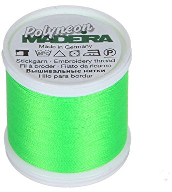 MADEIRA 9845-1850 Stickgarn, 2-lagig, Polyneon, Polyester, Stärke 40 wt/135D, 402 m, neon-limettengrün