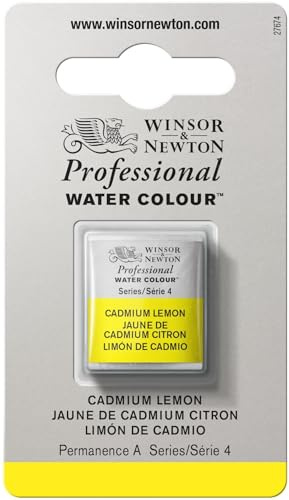 Winsor & Newton Professional Pintura a Base de Agua, Amarillo (Cadmium Lemon 086), Media Pastilla