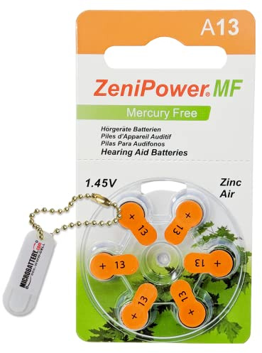 ZeniPower Size 13 Hearing Aid Battery 60 Batteries