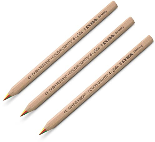 3 x Lyra Farbstift FarbRiesen 4Color naturbelassen