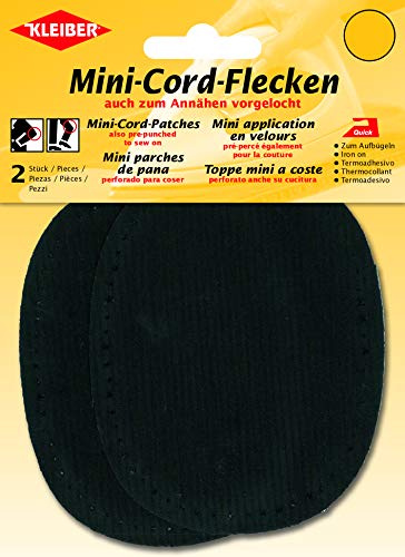 Kleiber + Co.GmbH Fein-Cord-Flecken Mini, ca. 11 cm x 8,5 cm, schwarz