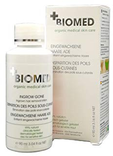 BioMD Contra vellos encarnados, con BHAs y AHAs, irritación por afeitado, afeitado, depilación con cera, previene los pelos encarnados, irritación por afeitado, afeitado, 90 ml