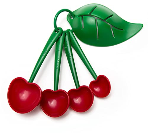 OTOTO Mon Cherry Messlöffel Set mit Eitrenner im Kirschen Design - Ob Messlöffel Proteinpulver, Dosierlöffel, Teelöffel, Kaffeelöffel oder Kakao Löffel mit Mon Cherry ist Gut Kirschen Essen, Rot