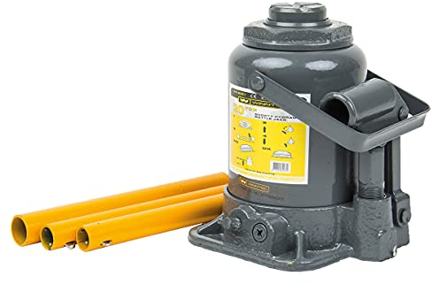 Winntec 20 Ton Low-Profile Hydraulic Bottle Jack for Commercial Car Garages and Workshops, 190mm to 340mm Lifting Height with a 60mm Screw Extension