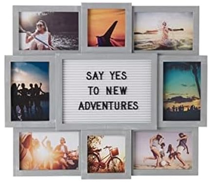 MELANNCO Personalisierbare Brieftafel mit Fotocollage mit 8 Öffnungen, 48,3 x 43,2 cm 19-by-17 grau