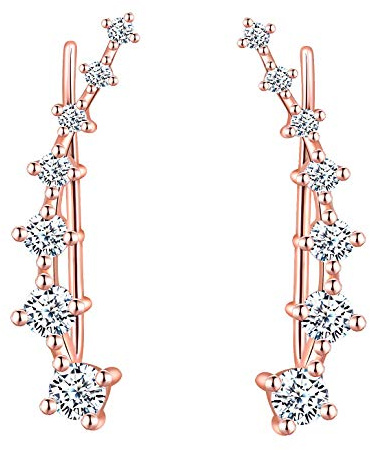 Yumilok dam brosk smycken öronklämma örhänge öronklämma 925 sterlingsilver med kristall ear cuff för kvinnor flickor, Sterlingsilver Kubisk zirkonia, Kubisk zirkonia