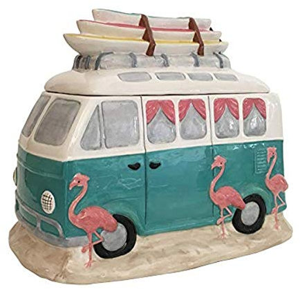 Blue Sky Ceramics Flamingo Camp Van Keksdose, mehrfarbig