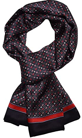 UK_Stone Halstuch Herren 100% Seide Schal Vintage Pattern Seidenschal Herrenschal,