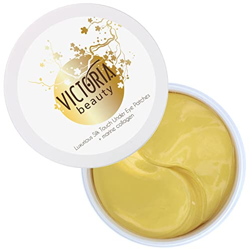 Victoria Beauty 60 Pads Kollagen Augenpads gegen Augenringe, Tränensäcke und Schwellungen kühlend, 24K Gold Kollagenaugenmaske, Collagen Under Eye Patches, Мindern Falten und müde Augen
